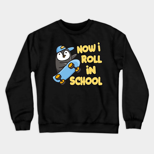 Enrolment Skater Penguin Crewneck Sweatshirt by Foxxy Merch